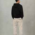 Sort EVISU hoodie med seagull-udskrivning, rund hals, blødt bomuldsstof og afslappet pasform