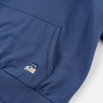 Dunk blå EVISU hoodie med sejlerfugleprint og hætte, blød bomuldscrewneck til afslappet stil.