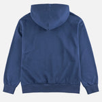 EVISU hoodie i mørkeblå med seagull-print, komfortabel crewneck i blødt stof, afslappet casual look
