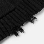 Sort EVISU bomuld-blanding Cowichan cardigan jakke i strikket design, synlig med ribdetaljer og knaplukning.