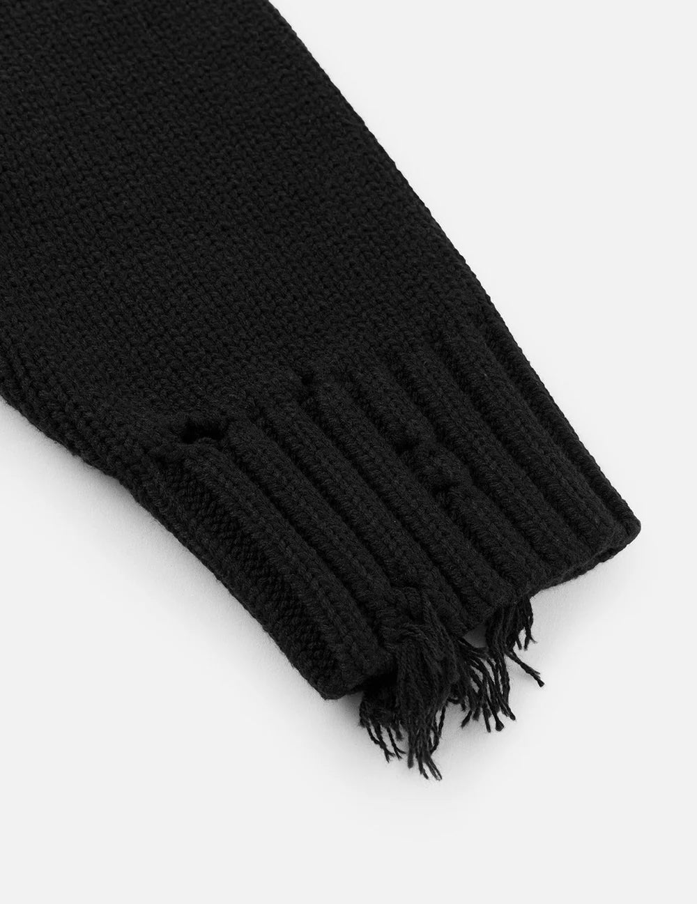 EVISU bomuldsblandet Cowichan cardigan jakke i sort, strikket med komfortabelt design og klassisk stil.