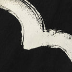 Sort EVISU-bomberjakke med daicock-print, casual jakke med grafisk design og blødt stof, foran vises printdetaljer.