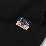 EVISU sorte woven shorts med sejluldsprint, casual herreshorts med elastisk talje og lommer, perfekt til sommerbrug