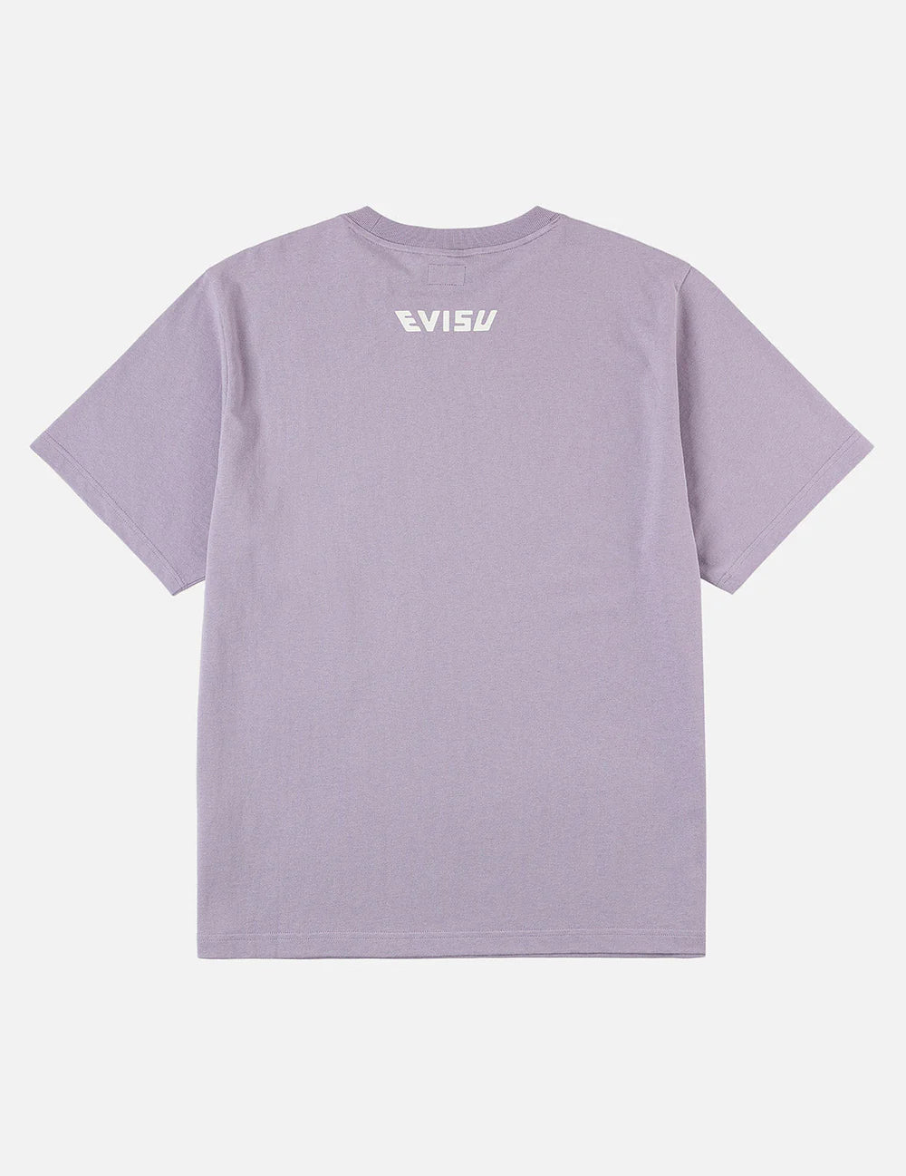 EVISU T-shirt i dusty lilla med håndbryder og seagull-udskrift, afslappet sommer T-shirt med print.