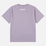 EVISU T-shirt i dusty lilla med håndbryder og seagull-udskrift, afslappet sommer T-shirt med print.