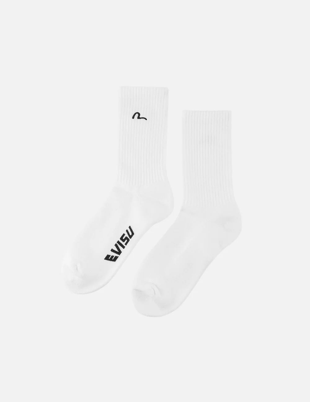 EVISU Seagull EMB lange sokker i offwhite med seagull-embroidery og accessories-design, bløde og komfortable.