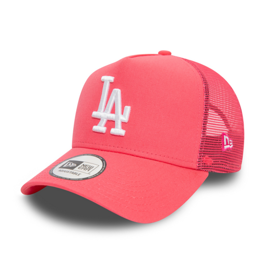 New Era League Essential Trucker Cap - Los Angeles Dodgers - Pink - Headz Up 