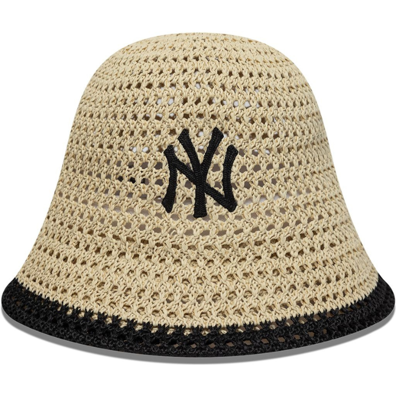 New Era - New York Yankees - WMNS KNITTED BUCKET HAT - Stone/Black - Headz Up 