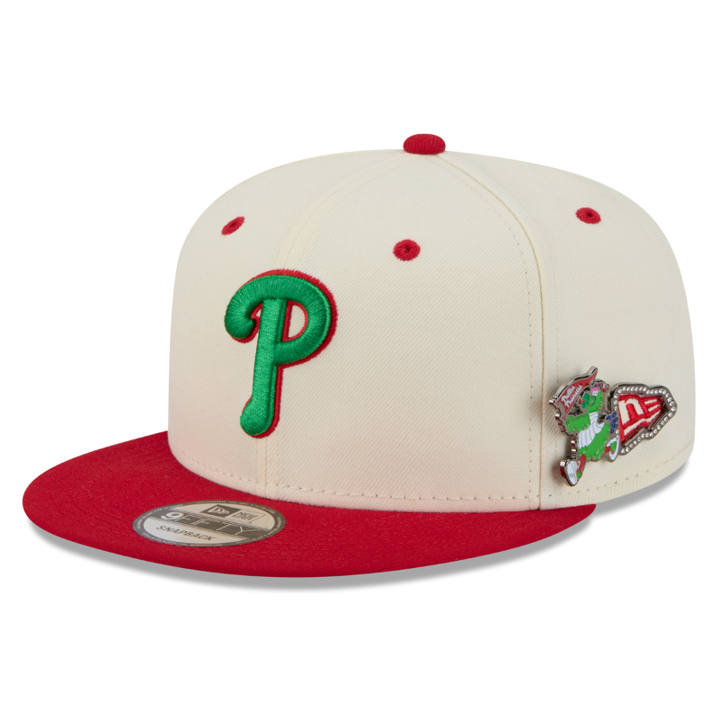 New Era - 9FIFTY Snapback - Philadelphia Phillies - MASCOT PIN - Chrome/Red - Headz Up 