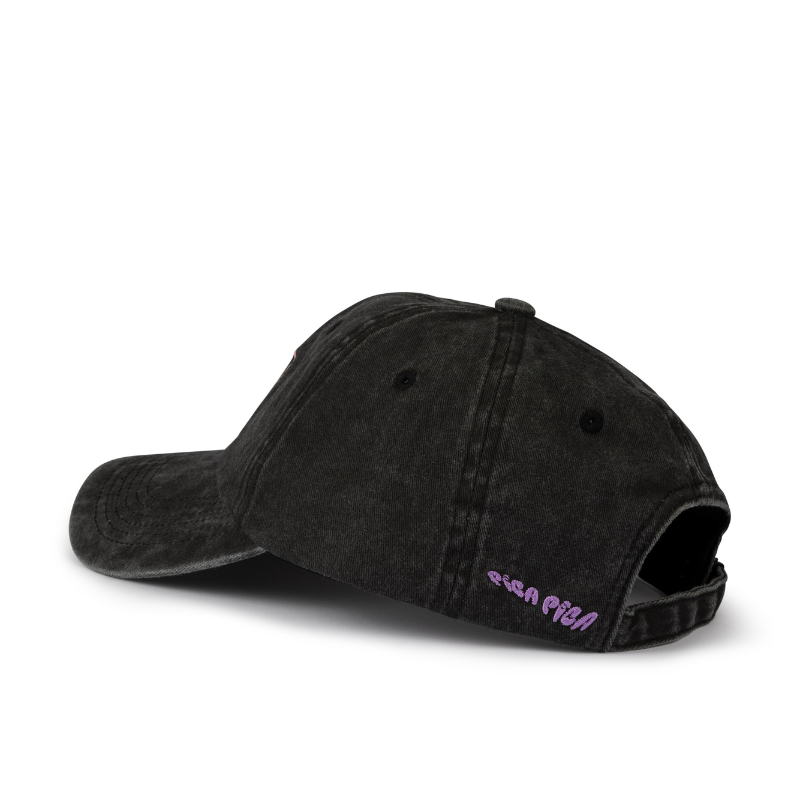 Pica Pica - Smiley Face Washed Black Dad Cap - Headz Up 