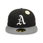 New Era - MLB Contrast Pin - 59Fifty Fitted - Oakland Athletics - Black - Headz Up 