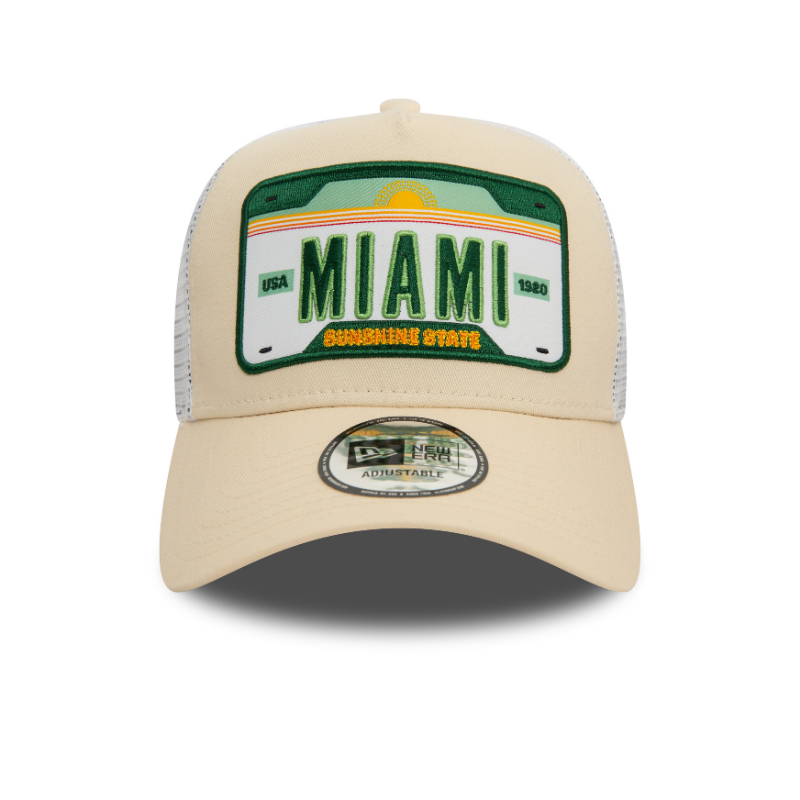 New Era - "Miami" - A-Frame Trucker Adjustable Cap - Khaki