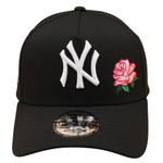 New Era - 9FORTY A-Frame Cap - New York Yankees - Pink Rose - Black - Headz Up 
