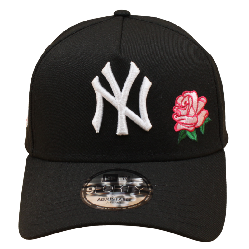 New Era - 9FORTY A-Frame Cap - New York Yankees - Pink Rose - Black - Headz Up 