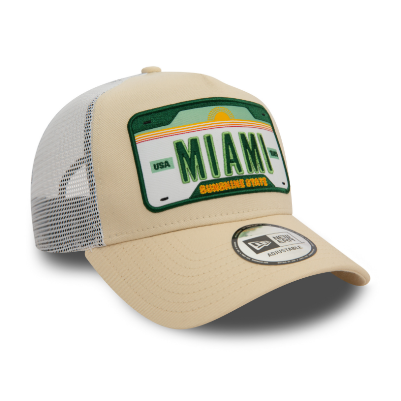 New Era - "Miami" - A-Frame Trucker Adjustable Cap - Khaki