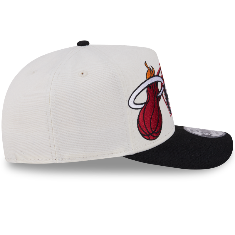 New Era - 9FIFTY A-Frame Snapback - Classics - Miami Heat - Chrome/Black - Headz Up 