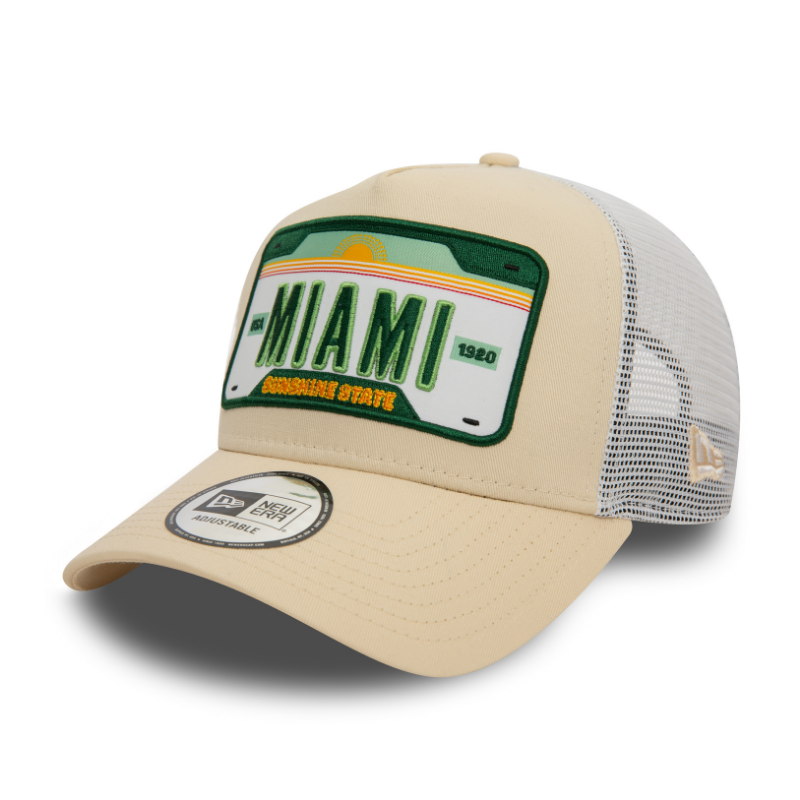 New Era - "Miami" - A-Frame Trucker Adjustable Cap - Khaki