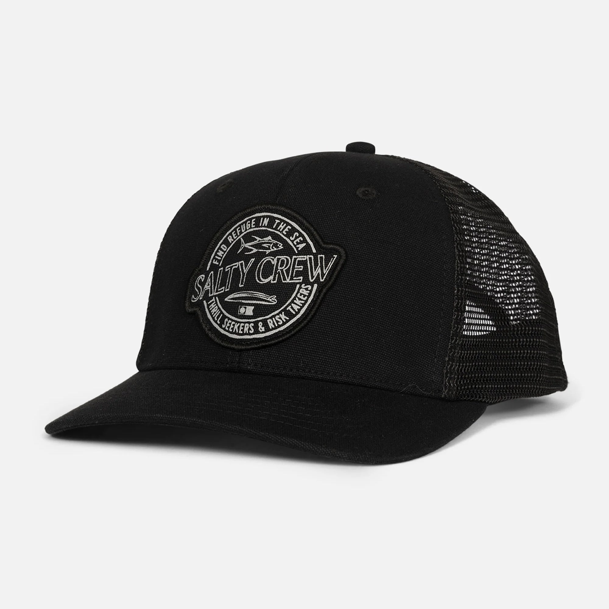 Salty Crew - SKEWED - Retro Trucker Cap - Black - Headz Up 