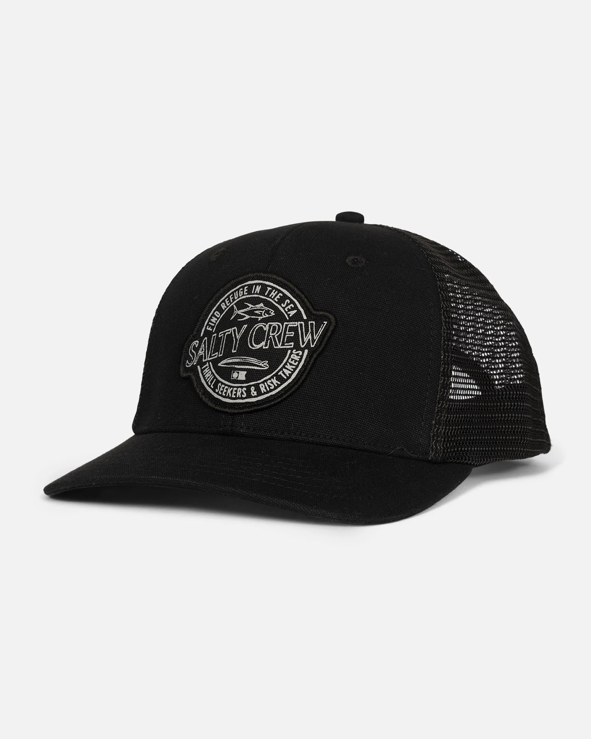 Salty Crew - SKEWED - Retro Trucker Cap - Black - Headz Up 