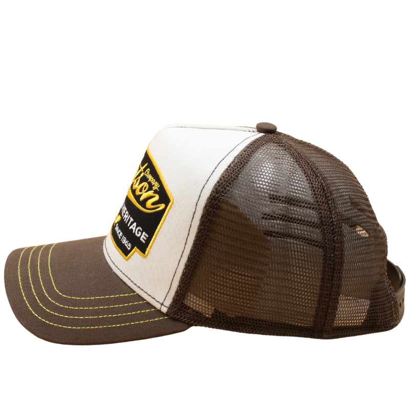 American Heritage Trucker Cap - White/Brown - Headz Up 