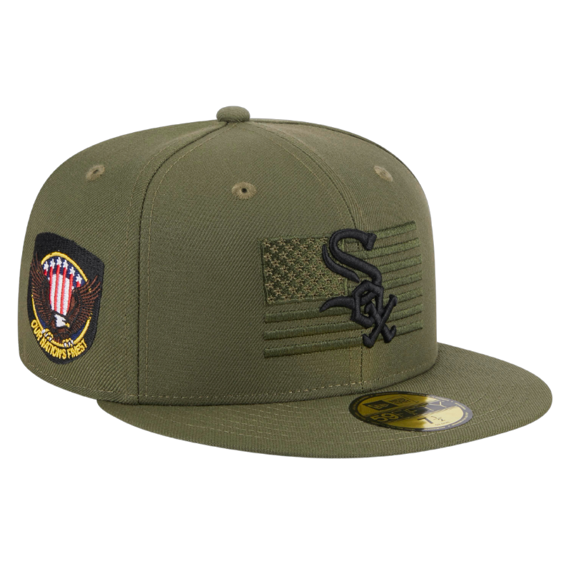 59fifty Fitted Cap Chicago White Sox Armed Forces (2023) - Olive - Headz Up 