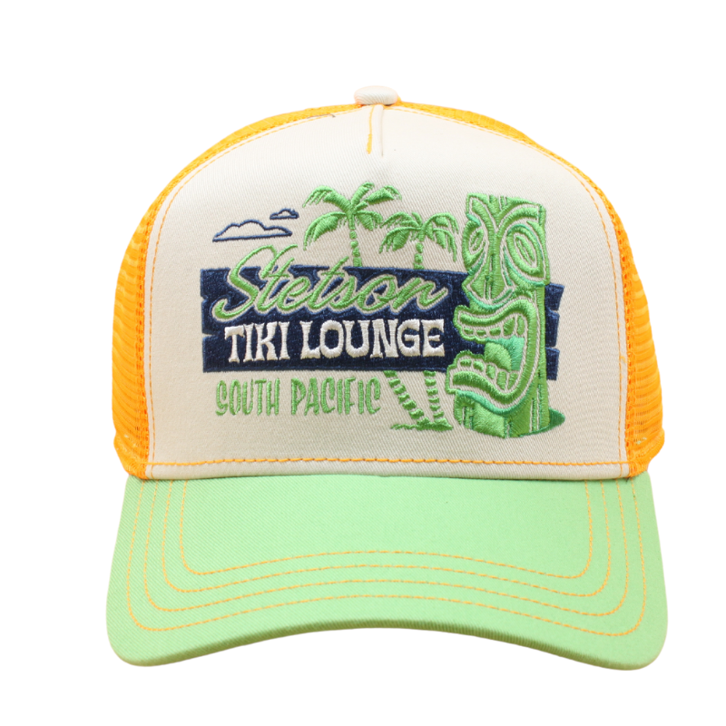 Tiki Lounge Trucker Cap - Lime/Orange - Headz Up 