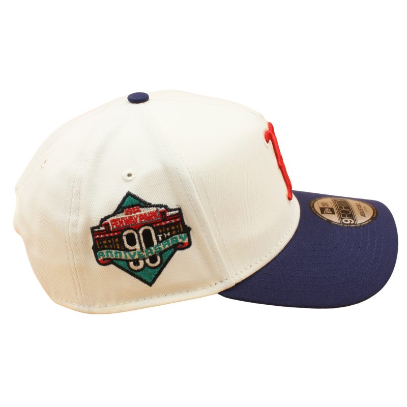 New Era - 9FORTY A-Frame Cap - 90TH Anniversary - Boston Red Sox - Chrome/Navy - Headz Up 