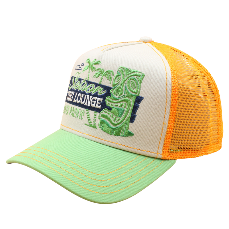 Tiki Lounge Trucker Cap - Lime/Orange - Headz Up 