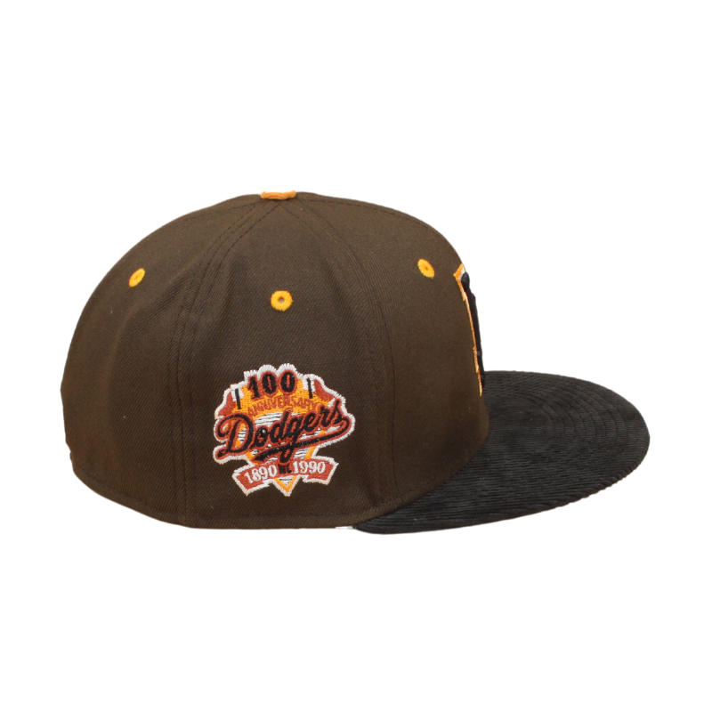 Los Angeles Dodgers Cooperstown 59Fifty Fitted 100 Anniversary - Walnut/Black Cord - Headz Up 