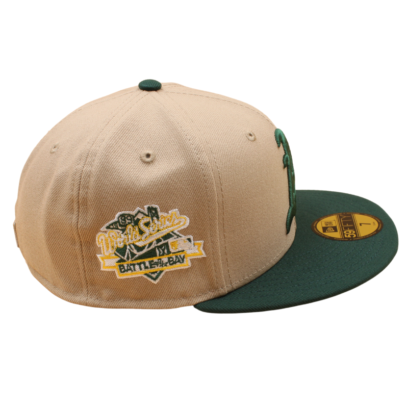 New Era - 59FIFTY Fitted -  Oakland Athletics - 1989 World Series - Khaki/Dark Green