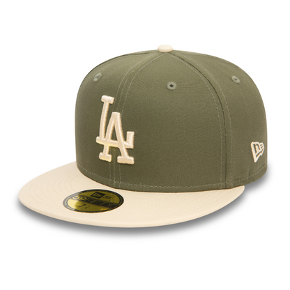 New Era - Los Angeles Dodgers - 59Fifty Fitted - SIDE PATCH - Olive/Light Chrome