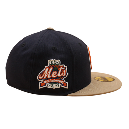 New Era - New York Mets Cooperstown 59Fifty Fitted - 40th Anniversary 1962-2002 - Navy/Khaki - Headz Up 
