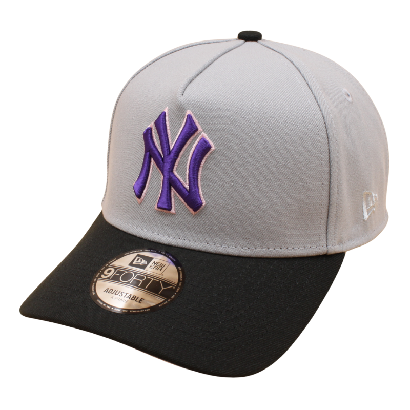 New Era - 9FORTY A-Frame Cap - New York Yankees - Grey/Black/Pink - Headz Up 