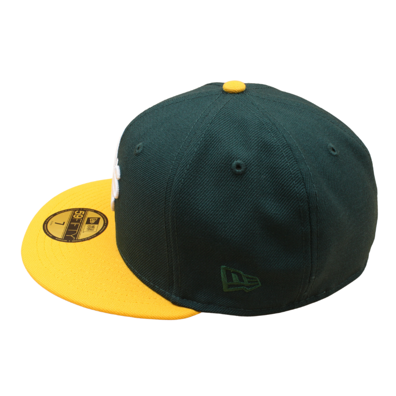 New Era - 59FIFTY Fitted Cap - Oakland Athletics - Dark Green Wool/Yellow - Grey UV - Headz Up 