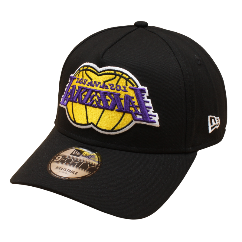 New Era - 9FORTY A-Frame Cap - Los Angeles Lakers - MIRROR - Black - Headz Up 