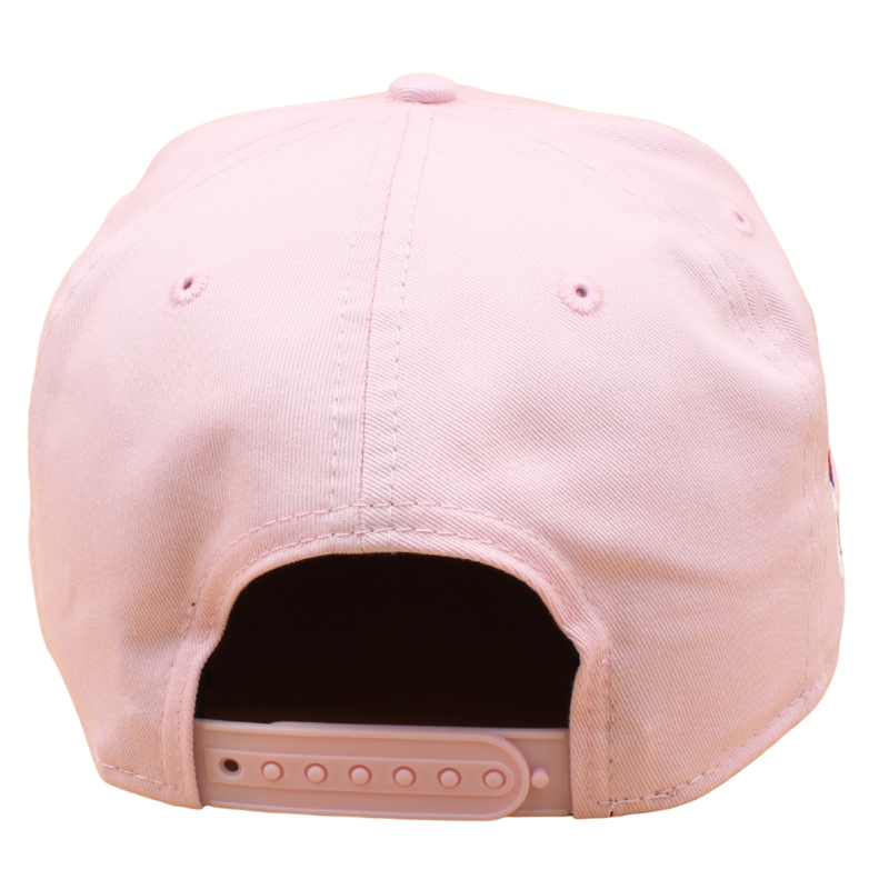 New Era 9FIFTY snapback cap med New York Yankees 1999 World Series design i pink og grå med UV-beskyttelse