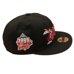 Sort og pink New Era 9FIFTY snapback cap med Atlanta Braves og blomstermotiv, UV-beskyttelse, i et moderne design