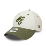 New Era - 9Twenty - Linen Script - White/Olive - Headz Up 