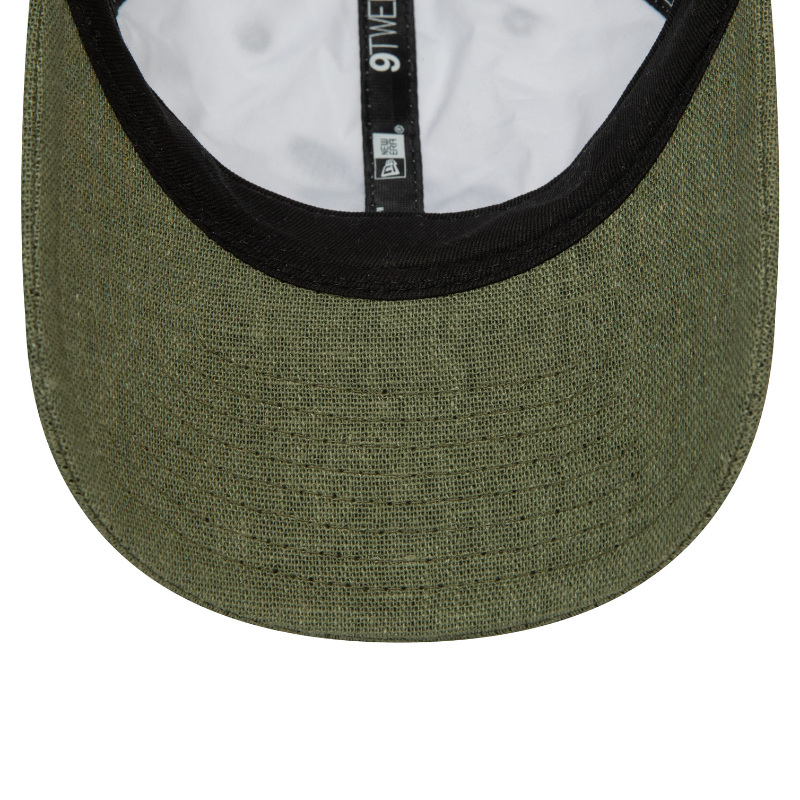 New Era - 9Twenty - Linen Script - White/Olive - Headz Up 