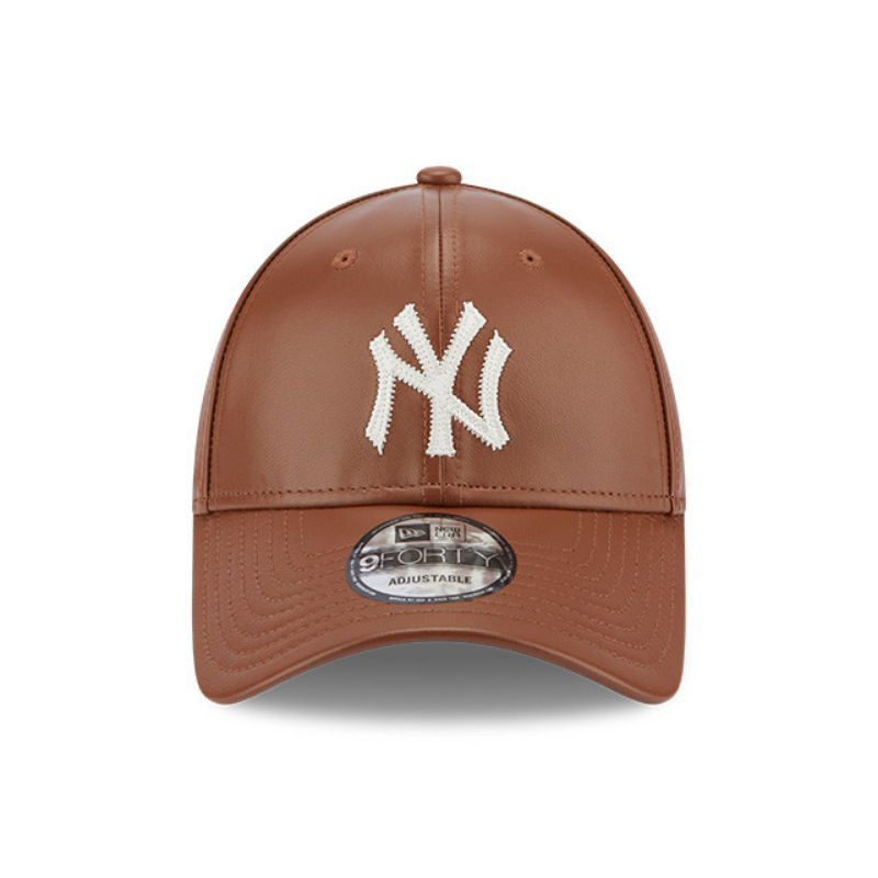 New Era - MLB Leather - New York Yankees - 9Forty Baseball Cap - Brown - Headz Up 