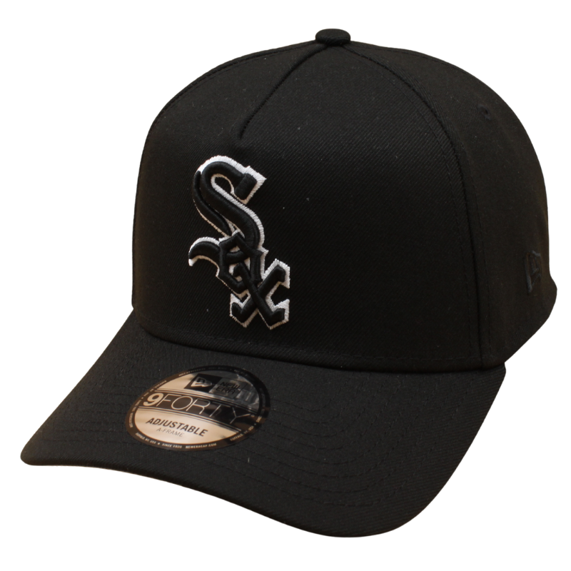 New Era - 9FORTY A-Frame Cap - OUTLINE - Chicago White Sox - Black - Headz Up 