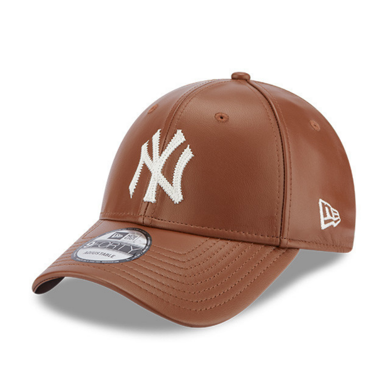 New Era - MLB Leather - New York Yankees - 9Forty Baseball Cap - Brown - Headz Up 