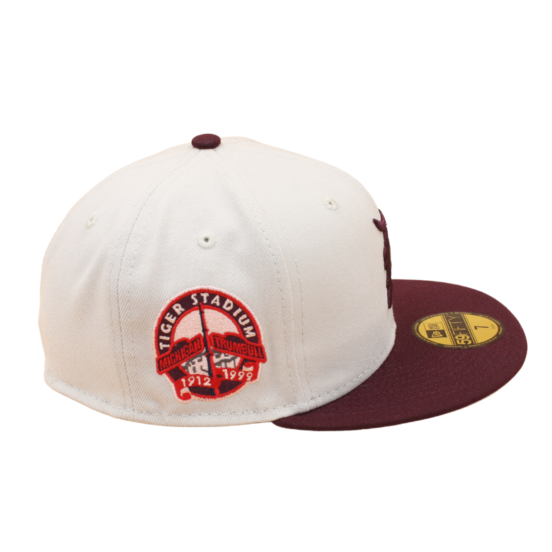 New Era - Detroit Tigers Cooperstown 59Fifty Fitted Tiger Stadium - Stone/Maroon - Headz Up 