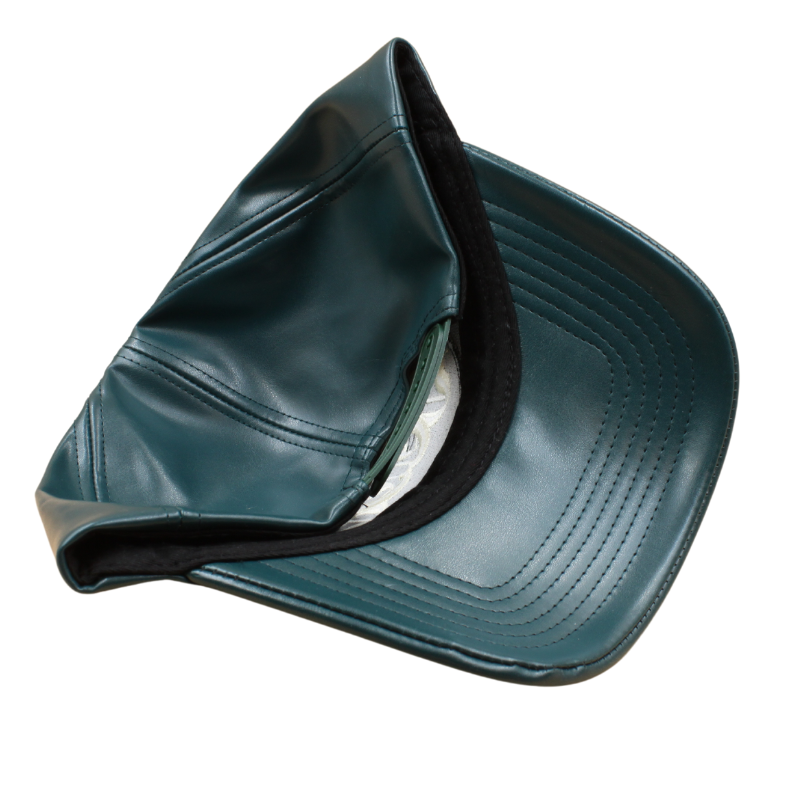 Dark Green PU Leather Sabochini - Logo A-Frame Cap - Headz Up 