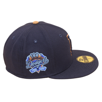 New Era - Los Angeles Dodgers Cooperstown 59Fifty Fitted 100th Anniversay - Navy/Brown - Headz Up 