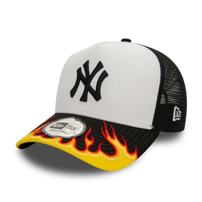 New Era - MLB FLAME - Trucker Cap - New York Yankees - White/Black