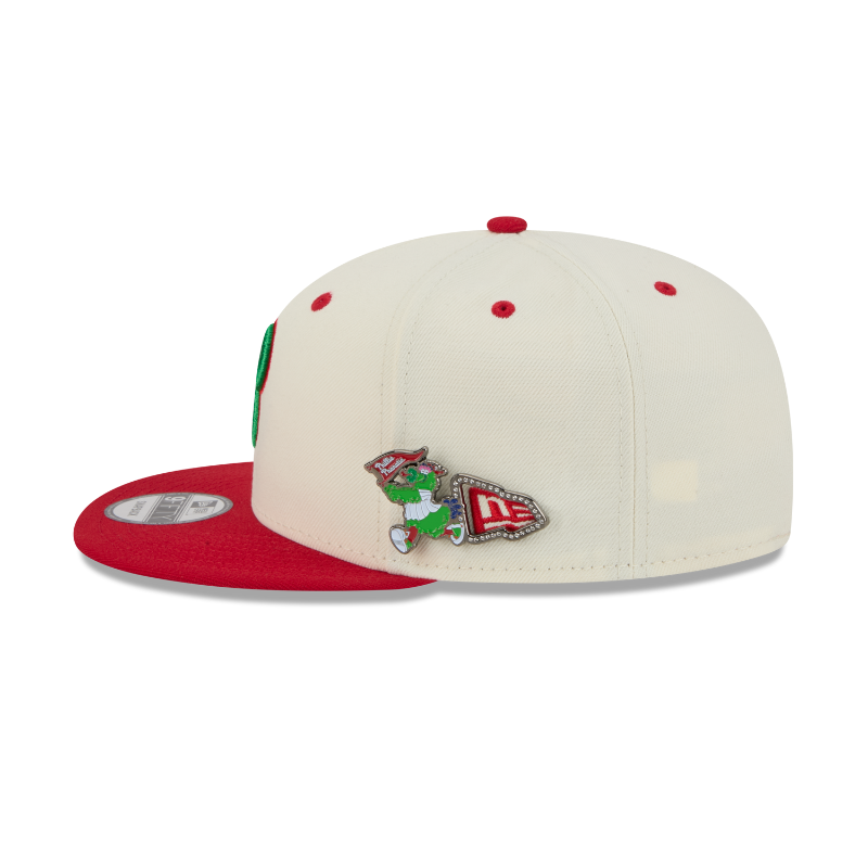 New Era - 9FIFTY Snapback - Philadelphia Phillies - MASCOT PIN - Chrome/Red - Headz Up 