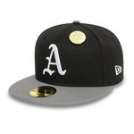 New Era - MLB Contrast Pin - 59Fifty Fitted - Oakland Athletics - Black - Headz Up 