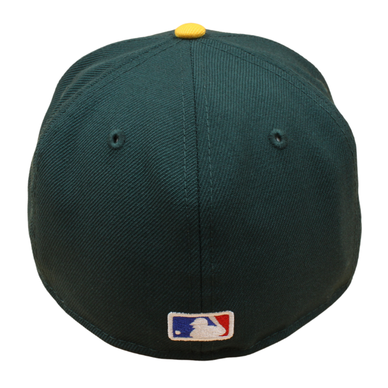 New Era - 59FIFTY Fitted Cap - Oakland Athletics - Dark Green Wool/Yellow - Grey UV - Headz Up 