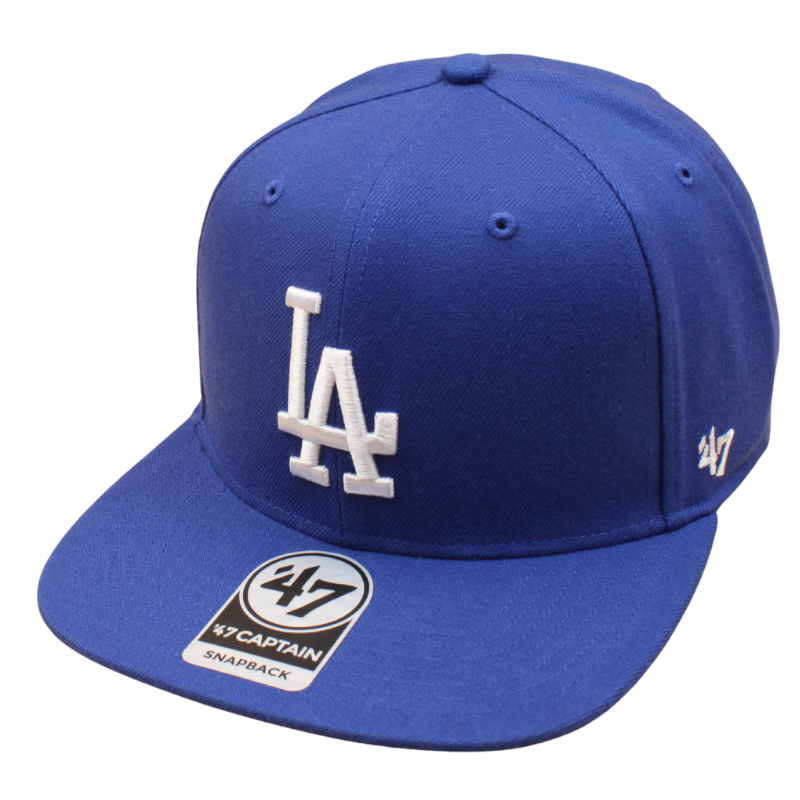 '47 Los Angeles Dodgers kappe i royal blå med captain-tryk og snapback justerbarhed, baseball cap i sportsstil.